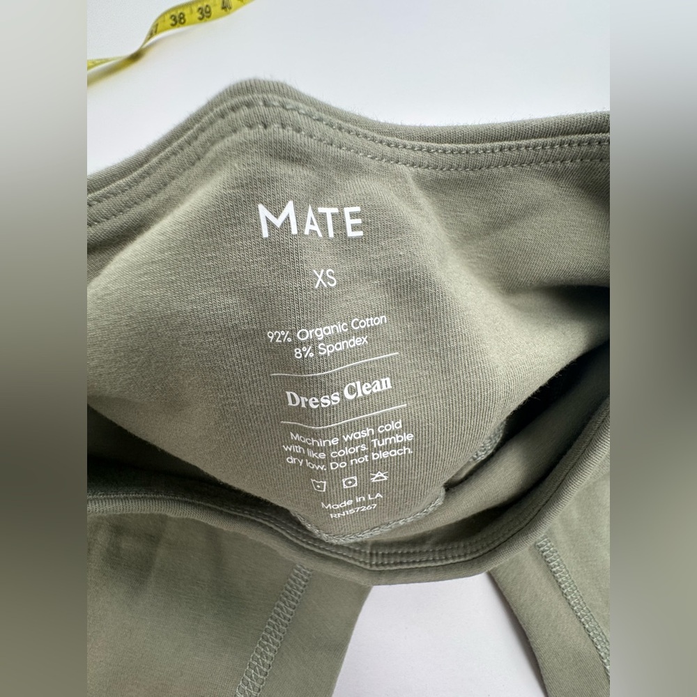 NWT MATE The Label Organic Cotton Stretch Bra Legging Set Size XS Sage Green - Picture 14 of 16